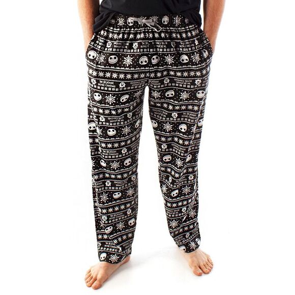 Nightmare Before Christmas Mens Jack Skellington Pajama Bottoms / Black/White - Picture 2 of 3
